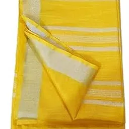 haider ali and sons Handloom | Bhagalpuri Linen Slub Saree With zari Boder And Running BP |-picture-46
