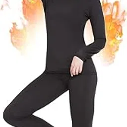 mancyfit Thermal Underwear for Women Cold Weather Gear Long Johns Winter Base Layer for Skiing Running Black Medium-picture-35