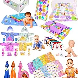 Kwitchy 56 in 1 New Born Baby Essentials Set Gift Pack Combo | Newborn Kit | Infants Accessories | Baby Products (0-6 Months) Purple-picture-12