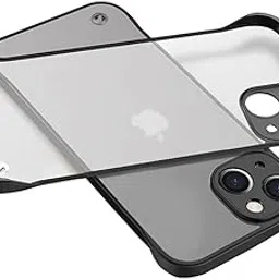 EGOTUDE Frameless Hard Back Cover Case for iPhone 13 (Camera Protection, Black, Polycarbonate)-picture-33