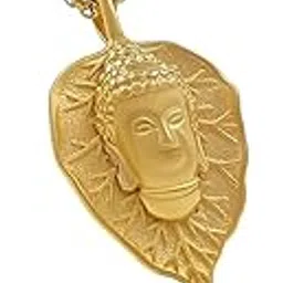 saizen Elegant Gold Plated Buddha Pendant with gold chain for Men and Boys-picture-11