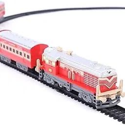 JAPSI Indian Passenger Toy Train Set | Battery Operated Train Railway Tracks for Kids | Train Toys for Kids 3+ Years (Red)-picture-16