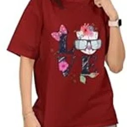j&d brand ™ Woman Over Size-Over FIT-Drop Shoulder Rich-Printed Cotton Maroon JNDB000158-picture-49