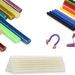 HaveAdeal® HOT GLUE STICK 10 TRANSPARENT + 10 COLOR + 10 GLITTER 7MM Compatible For 20W 20watt Glue Gun-image-24