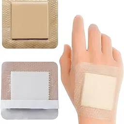 Bed Sore Dressing, 12.5x12.5cm Bandages for Wounds, Dressing Pads for Wound, Silicone Gel Foam Wound Dressing, Sterile Adhesive Square Dressing for Post-Surgical Care-image-74