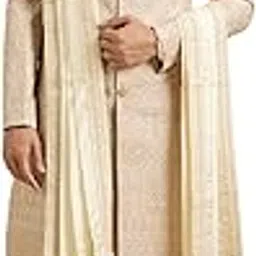 manyavar Men's Art Silk Embroidered Dupatta (1pc)-picture-18