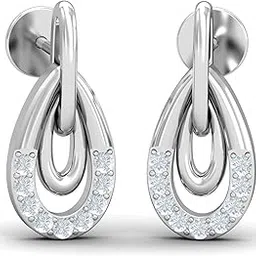 kuberbox 14KT White Gold Diamond Inner Loop Stud Earrings for Women-picture-50