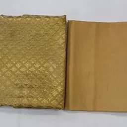Unstitched Banarasi Silk Blouse Piece – 1 Meter Each – with Cotton Lining – Durga Puja, Diwali, Ugadi & Oti Bharan Special (Golden)-picture-20