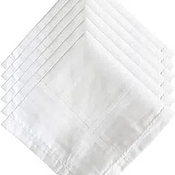 Unisex-Adult Cotton Premium Collection Casual Style Handkerchief|Easy Wash & Premium Cotton Fabric|Size 44 X 44 Cm, Pack of 6 (White)-image-6
