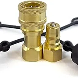 1/4" NPT Thread ISO 7241-B Brass With Stainless Steel Valve Quick Disconnect Hydraulic Coupler with Dust Caps And For Carpet Cleaning Wand Truck Mount-image-19