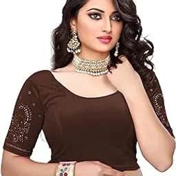 pu fashion Stylish Golden Stone Work Readymade Saree Blouse for Women Latest Velvet Stretchable Blouse with Shimmering Golden Diamond Work-picture-36