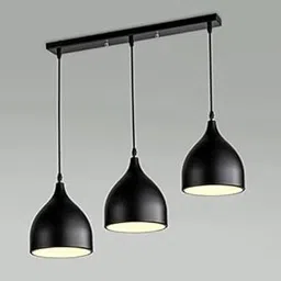 CRAFTSDEC Linear Dome Ceiling Hanging Ceiling Pendant 3 Lights for Room & Kitchen, Black Bulb Included-picture-19