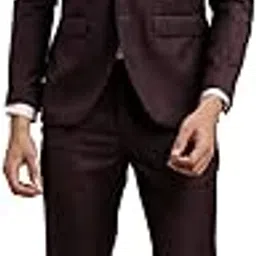 turtle Men Terry Rayon Checkered Full Sleeve Two Piece Brown Formal Suit-picture-40