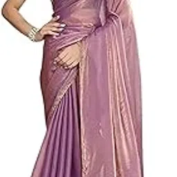 mehrang Women's Soft Zimmy Choo Fandy Silk Saree With Hand Work Lace Boarder & Comes With Unstitched Blouse Piece-picture-36