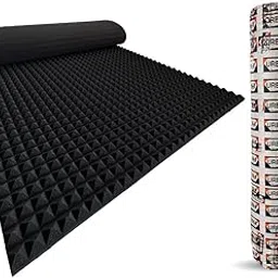 URBAN-X® Pyramid Sheet 6x3 ft - 1 inches Soundproofing Studio Acoustic Foams | 50D High Density, Soundproof Foam, Noise Reduction Panels (Black, Set of 10)-picture-12