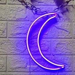 LUXURY SIGN INDIA Moon Neon Sign/Light Neon LED Light, Decorative Light for Room, Glass Tube Lights Sign for Bedroom, Party and Bar (PURPLE)12X6 inch-image-29