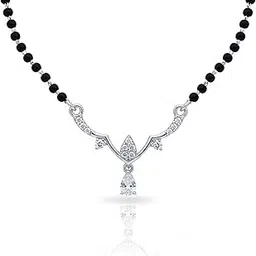 hulasi 925 Sterling Silver Mangalsutra for Women | BIS Hallmarked Black Bead Chain with Elegant Silver Pendant | Traditional & Modern Jewellery Gift for Wife and Bride-picture-32