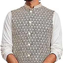 vastramay Men's - Nehru Jacket - This men's embroidered Nehru jacket,perfect blend of elegance and tradition.-picture-14