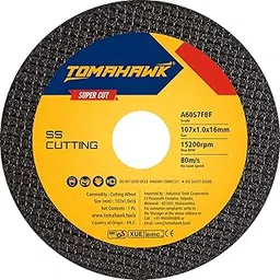 TOMAHAWK® 4-inch Cut Off Wheel – Double Net- for Metal & Stainless Steel- Cutting Pack of 100pcs- Compatible with 4" Angle Grinder -107x1.0x16mm- Black- 6-month warranty-picture-21