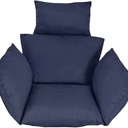 Fashion My Day Swing Hanging Egg Rattan Chair Cushions Outdoor Garden Patio Porch Dark Blue-image-78