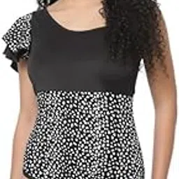 cukoo Padded Shoulder Frill Black Printed Swimwear-picture-26