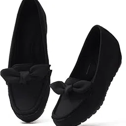 Froh Feet Women's Casual Loafers with Bow Detailing | Comfortable and Trendy Slip-On Shoes for Women-picture-46