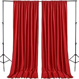 Colorsoft™ Red Backdrop Curtains for Parties, Polyester Photography Backdrop Drapes for Family Gatherings, Wedding Decorations, 4 x 8 Feet, Set of 2 Panels-picture-25