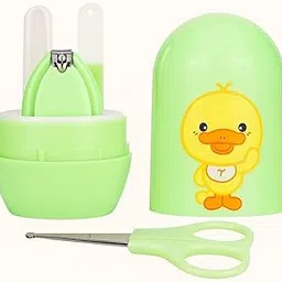 Kritiu 4 in 1 Baby Grooming Kit Portable Newborn Manicure & Healthcare Accessories Set Safe 0 Months Infant & Toddler Hygiene Care with Nail Clippers Scissors Nail Cutter & Travel Case (Green)-picture-37
