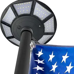 enrybia Solar Flag Pole Light Outdoor Dusk to Dawn, 120 LED, Super Bright, Fits 0.5" Wide Flag Ornament Spindles (Black)-picture-15