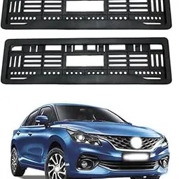 Car Number Plate Frame | Cover Set of Two Front and Back | Black Color Car Number Plate Frame Full Open for Baleno-picture-48