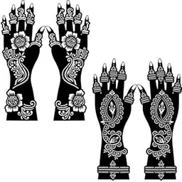 Mehndi Tattoo Sticker | Full Hands Floral Design Temporary Tattoo | Waterproof, Long-Lasting, Easy-to-Apply Body Art Stickers for Girls & Women | Stylish and Beautiful Sticker-picture-19