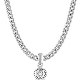 Sterling Silver (92.5% purity) God Hanuman Gada Chain Pendant (Pendant with Curb Chain- 22 inches) for Men & Women Pure Silver Lord Bajrang Bali Gada Chain Locket - MPSC7169-image-21