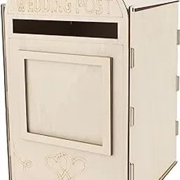 Cliths Wooden Wedding Mailbox Post Box with Lock Retro Wood Card Box for Wedding Reception, Party, Anniversary Decorations Durable DIY Gift Card Holder for Events-image-12