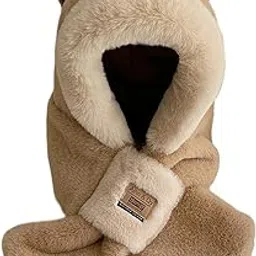 VELURA Winter Hat Scarf Set Plush Animals Hat for Parties Stage Performance Outdoor Khaki|Hats|1 Plush Hat, Scarf Set|Clothing, Shoes Accessories-picture-28