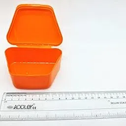 ADDLER Dental Denture Boxes,Retainer Box/Orthodontic Mouth Gard Dental Storage Container Teeth Storage Box Assorted.(ORANGE)-picture-56