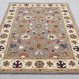 Hand Woven Standard quaility Carpet Woollen for Bedroom Living Room Washable Carpet 180x240 cm (6x8 feet)-image-56