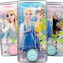 DZLING Action Heroes Water Ring Toss Game, Handheld Bubble Ring Anxiety Relief Toys, Portable Family Games for Kids, 1 Pack Random Design Dispatched (Snow Princess) image 1