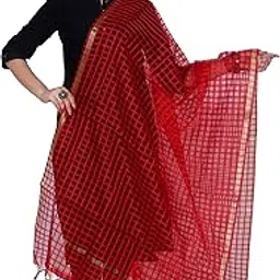 shreemaa creations Women's Ethnic Banarasi Cotton Self Colored Striped Weaved Dupatta (2.5 Mtrs, Free Size)-picture-56