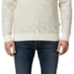 Beige Woolen Sweater with Dark Beige & Gray Line Pattern | Stylish Winter Pullover for Men & Women | Soft Warm Knitted Sweater.-picture-44