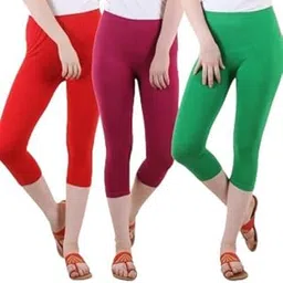 irana Women’s Cotton Capri Leggings|3/4 Length Slim Fit Mid Waist Stretchable Capri Pants for Women |Capri for Gym, Yoga, Running, Lounge, Home & Travel | Regular Fit Bottom Wear-Pack of 3-picture-18