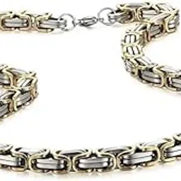 miami chain for men combo Silver Chain for men gold chain for men stylish chain for boys mens necklace for men Stainless steel chains Locket Pendant anti tarnish necklace black neck accessories M491-picture-20