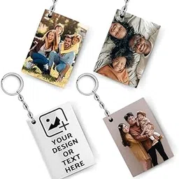 urban gifting Personalised SUBLIMATION ENGRAVED(REVOLVING) Photo/Name Keychain Customised Photo Key Chain With Picture For Bike, Car, Home, Office (Multicolour 5.7X4.4 Cm) (Set of 4) image 1