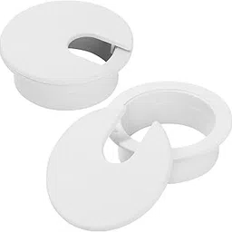 1-3/8" White Desk Grommet, JTemgle Plastic Cable Hole Cover Computer Table Cord Wire Organizer Caps Desktop Cord Management for Home Office TV Stands Tabletops, 2 Pieces-picture-25