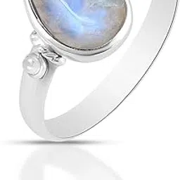silverrazzi 925 Sterling Silver Moonstone Finger Ring | Gift for Women and Girls-picture-17