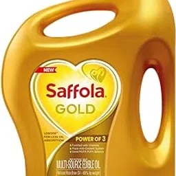 Saffola Gold Refined Cooking oil | Power of 3 - Balance of Good Fats, Triple Anti-Oxidant System & Fortified with Vitamins | Multi-Source Edible Rice Bran & Corn Oil | 3 Litre Jar-image-23