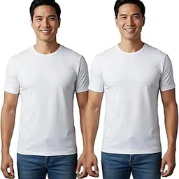 Polyester Solid Quick Dry Half Sleeve Regular Fit Round Crew Neck Active Sportswear Gym T-Shirt for Workout (Pack of 2)-picture-11