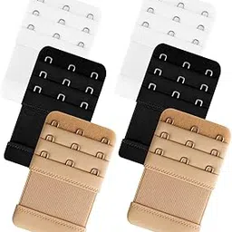 sona 6 Pcs Bra Extenders for Women 3 Hooks & 3 Rows Comfortable Stretchy Bra Extension Strap Multicolor-picture-25