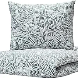 IKEA TRÄDKRASSULA Duvet Cover and Pillowcase Set, White/Blue Mosaic Pattern, 150x200/50x80 cm-picture-29