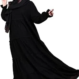 dibaru Round Neck 4 Frill Outside With Elastic Sleeves Made Up Of Premium Firdos Fabric Full Lenght Burqa For Womens And Girls-picture-26