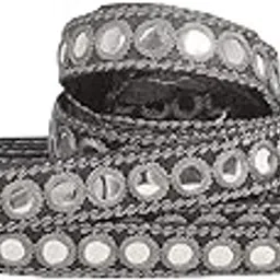 Utkarsh (9mtr & Width:2cm) Grey Gota Kinari Thread Sitara Patti Trim Lace & Border for Bridal Dresses Suits Sarees Falls Lehengas Embroidery Designing Embellishment Craft Material-picture-21